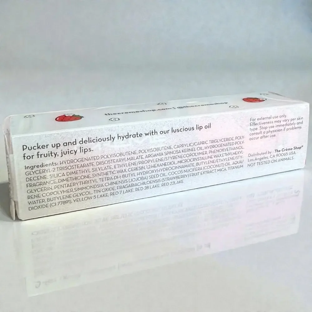 The Crème Shop Luscious Lip Oil- Strawberry Jelly NIB